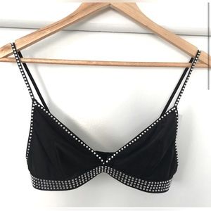 Urban Outfitters Black Gem Studded Bralette
